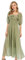 R.Vivimos Women's Polka Dot Slim Fit Half Sleeve Dresses Square Collar Long Midi Dress(Medium,ArmyGreen)