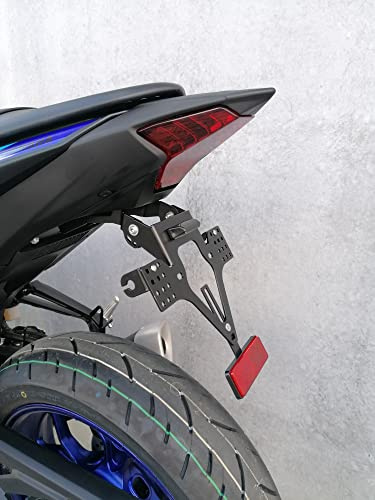 Kennzeichenhalter GroFaTec EVO Set kompatibel mit Yamaha YZF-R3 / MT-03 15-25 Kennzeichenträger Nummernschild Träger Halter kurzes Heck Heckumbau Porta Targa yzfr3
