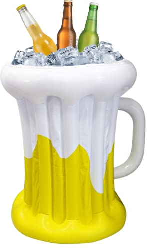Inflatable Beer Cooler 22 Mug Inflatable Cooler for Parties, for Oktoberfest Themed Party Decorations, Outdoor Party Supplies Inflatable Floating Drink Bucket,
