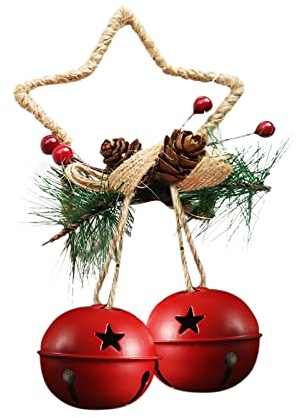 TianWlio Weihnachtsglocke Dekoration Anhänger Weihnachtsbaum Dekoration Anhänger Weihnachtsglocke Spiegel Aufhängung Holz