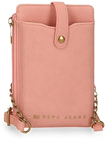 Pepe Jeans Diane Borsa a Spalla Porta Cellulare Rosa 9,5x16,5 cm Pelle Sintetica