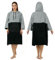 Zingtto Surf-Poncho zum Wickeln, 3/4-Ärmel, Extra Großer, Dicker Kapuzen-Handtuch-Poncho für Männer und Frauen, Strandschwimmen, 39''x33'', Schwarzgrau