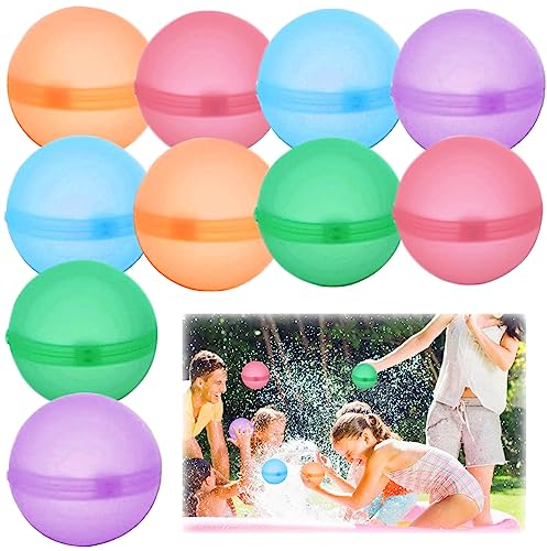 10 Stück Wiederverwendbare Wasserballons,selbstdichtende wasserbombe,wasserbomben wiederverwendbar,Für Kinder Und Erwachsene,Outdoor-Aktivitäten,Wasserspiele