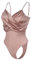 RoomTour Body da donna in raso Bodysuits senza maniche profondo scollo a V Shapewear donna Jumpsuit con spalline sottili 1-Rosa S