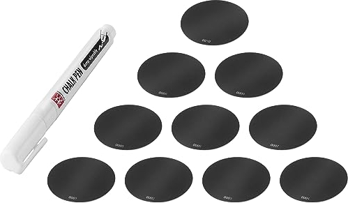 ZWILLING FRESH & SAVE CUBE Etiketten und Kreidestift Set, Zubehör, Smarte NFC-Etiketten, Beschriftbar, Wiederverwendbar & mit App-Integration, 11-tlg, Schwarz-weiß