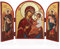 NKlaus Muttergottes Schnell Erhörende Ikone Triptychon Holz 25x16cm Christlich 13812