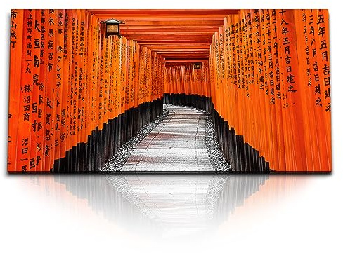 Paul Sinus Kunstdruck Bilder 120x60cm Fushimi Inari Schrein Japan Tempel Rot