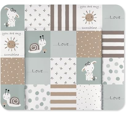 Julius Zöllner Wickelauflage Softy 65x75 cm - Wickelunterlage - wasserdicht und abwischbar - Made in Germany – Oeko-Tex Standard 100 – Patch blue