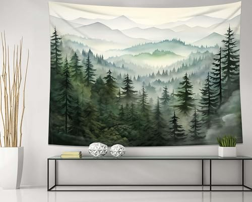 QGHOT Wandteppich, Motiv: Wald, Berge, Natur, Berg, Wandbehang, natürliche Landschaft, Wandteppiche für Schlafzimmer, ästhetisches Wohnzimmer, Büro, Dekoration, 101,6 x 76,2 cm