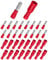 Bolatus - 100 capicorda 0,5 – 1,5 mm², connettore rotondo rosso e manicotti circolari, connettori isolati per auto