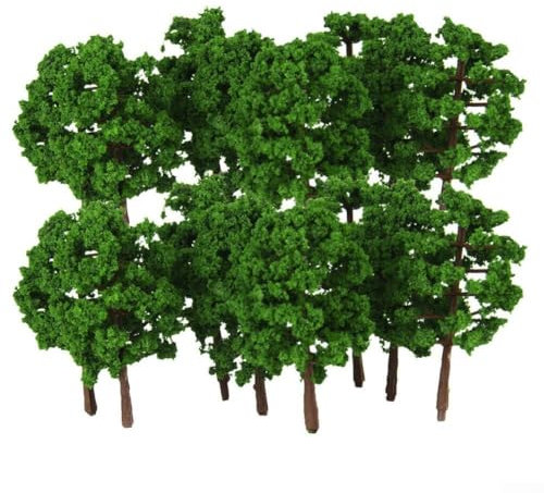 40 Stück Realistische Handgemachte Kunststoff Modell Bäume Für Architektur Gebäude Layout Landschaft 7Cm Höhe Grün Miniatur