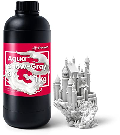 Phrozen Auqa Snow-Gray 8K 3D-Druckerharz | 405 nm UV-Photopolymerharz für LCD/DLP/SLA-3D-Druck | Hohe Präzision, geruchsarm, nicht spröde – Hellgrau (1 kg)