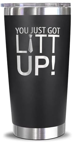 You Just Got Litt Up! Becher Louis-Litt Harvey-Specter Suits2, lustiger Reisebecher, 590 ml, offizielle Louis-Litt-Tasse, 590 ml, Geschenk für Männer und Frauen