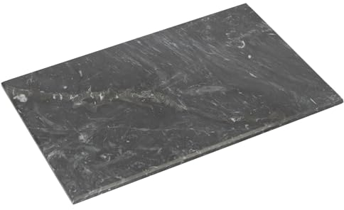 Argon Tableware 1x Schwarz 30cm x 20cm Rechteckiges Marmor-Schneidebrett - rutschfest Küche Käse Brot Fleisch Schneiden Portion Arbeitsplatte Schutz