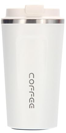 Genérico Vaso Termo Cafe para Llevar 510ml Taza de Café 304 Acero Inoxidable Taza Termo Cafe para Llevar Reutilizables Termo Cafe para Llevar Antigoteo para Coche Leche y Té (Blanco)