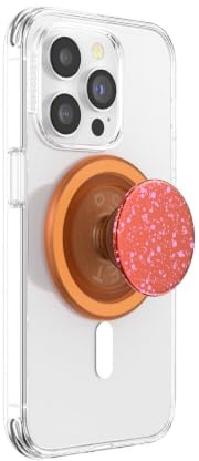 PopSockets Phone Grip for MagSafe with Kickstand, Magnetic Stand, Swappable Top, Secure Hold for iPhone MagSafe Cases, Phone & Tablet Grip - Clay Speckle