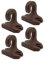 TENDAGGIMANIA Ganci Tenda da Sole in PVC MARRONE per Tenda da Sole a Caduta 4 PEZZI- Ganci ad uncino per Pavimento/Ringhiera - Ricambi per Tende da Sole Made in Italy