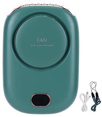 Ventilateur De Cou sans Pales, Vent Fort, Mini Ventilateur électrique, Ventilateur sans Pales Suspendu Au Cou avec Chargeur USB Portable, pour Les Sports De Plein Air Et Les Voyages(Vert)