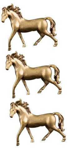 Cabilock 3stücke Messing Pferdestatue Kreative Feng Shui Figurine Für Geld Und Desktop-Dekoration Rustikales Wohnaccessoire Für Und Familie