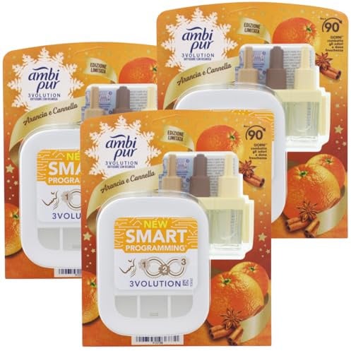 3x AmbiPur 3Volution Duftstecker Starterset Orange & Zimt je 20ml Lufterfrischer
