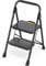 KINGRACK 2 Step Ladder, Sturdy Steel Step Stool with Anti-Slip Wide Pedals, Handrail, Safe-Lock Design, Pass 800lbs Load Testing, Folding Portable Ladder for Multi-Purpose, Home, Kitchen, Black