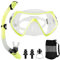 APLOS Schnorchelset Erwachsene, Schnorcheln Set mit Taucherbrille und Trocken Schnorchel,Anti-Fog Anti-Leck Schnorchelmaske aus Gehärtetem Glas,für Schnorcheln, Schwimmen und Tauchen Gelb