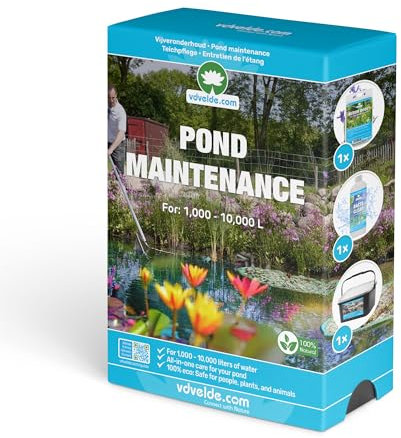 vdvelde.com - Fischteich Pflegepaket - M - Für 1.000-10.000 L- Verhindert Algen durch Reinigung von Abfallprodukten- Platzierung: -1 bis -100 cm