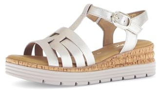 Gabor Damen Riemchensandalen, Frauen Sandalen,Strandschuhe,Sandaletten,Sommersandalen,bequem,flach,Sommerschuhe,Puder (Gold),36 EU / 3.5 UK