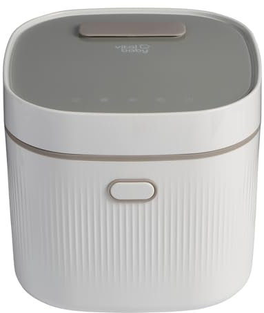 Vital Baby UV Steriliser (3rd Gen) – Kills 99.99% of Germs in 5 Mins for Baby Bottles Sterilises, Dries & Stores No Water, Steam or Chemicals, Arctic White
