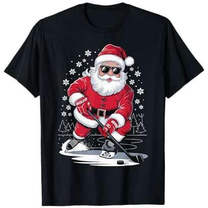 Weihnachtsmann Eishockey T-Shirt