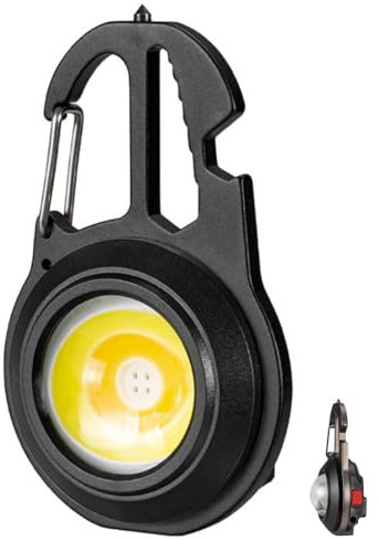 Rechargeable Keychain Light, 6 Modes, Emergency Window Hammer, 4-in-1 Screwdriver, 7-in-1 Spanner, Bottle Opener EDC