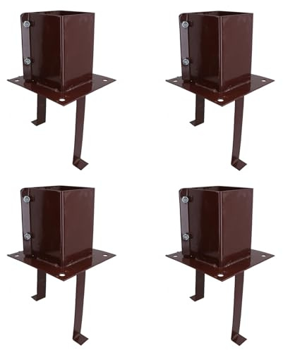 Concrete in Wooden Post Shoe Support Base Bracket Holder 100 x 100mm 4PK