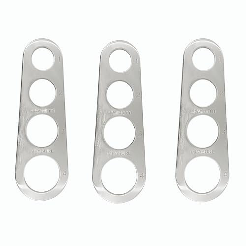 3 Pcs Spaghetti Measure Tool, Pasta Portion Measure, Spaghetti Tester for Pasta and Noodles(Silver,Stainless Steel）