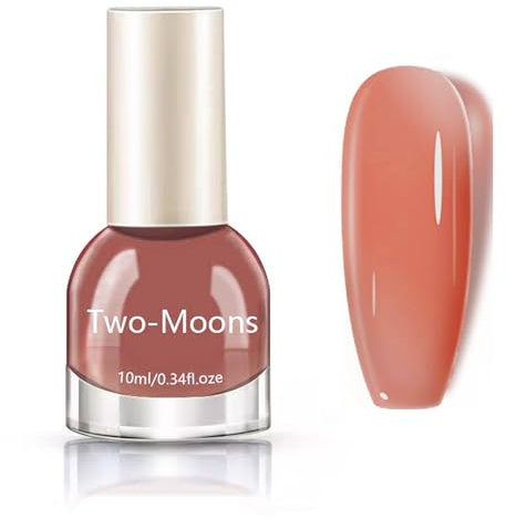 Orange Nail Polish - Translucent Jelly Nail Polish - Air Quick Dry & Long Lasting Nail Varnish - Coral Nude Nail Varnish For Women Girls DIY Manicure Decorations - No Uv Needed