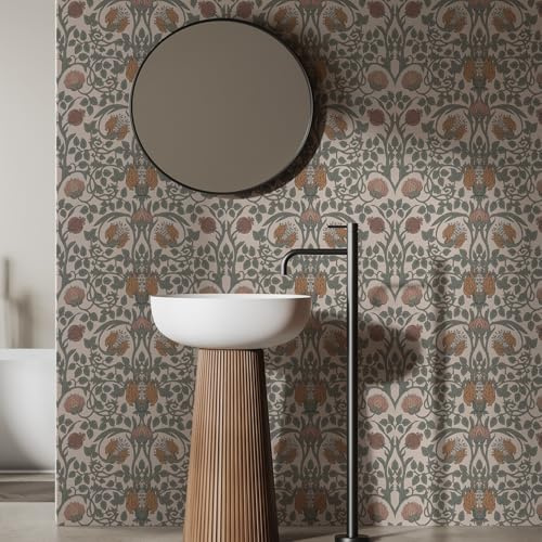 Neukids 38.6x320.6CM Selbstklebende Tapete,Vintage Blumen Wandtapete | Selbstklebend,Blumentapete,Schrankpapier,Möbelaufkleber,Wandfolie,Wanddeko Wandtapete Wohnzimmer Schlafzimmer