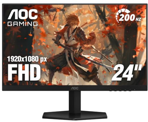 AOC 24G42HE 24 inch Gaming Monitor 1920x1080 200Hz, IPS Panel, Console Gaming Ready, Full HD, 3-Sided Frameless, 1x HDMI 2.0, 1x Display Port, 3-Year Zero-Bright-Dot