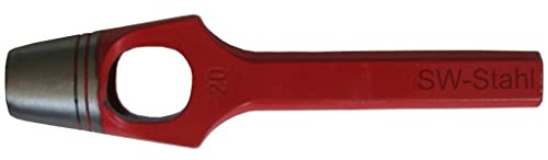 SW-Stahl 95008L Henkellocheisen ø 8 mm - Henkel Locheisen - Lochstanzer | Präzisions Locher 8mm lackiert & geschliffen, 123 mm lang für Leder, Textilien, Gummi, Kunststoff & Ledergürtel