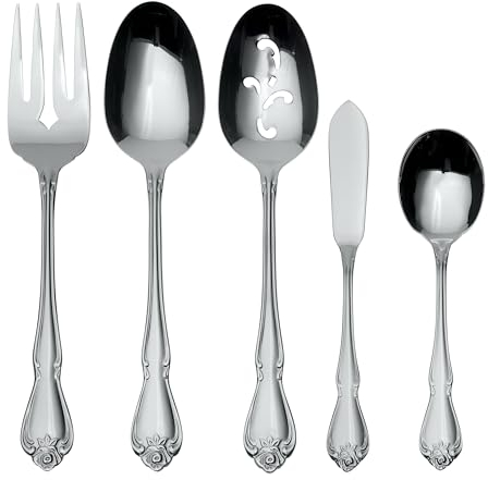 Oneida B552005A True Rose - Set da 5 posate per uso quotidiano in acciaio INOX 18/0, 5 pezzi