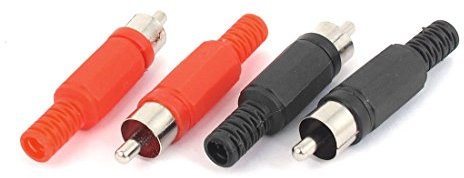 4PCS saldatura della spina del RCA maschio Audio Video Adapter Connettore Rosso Nero