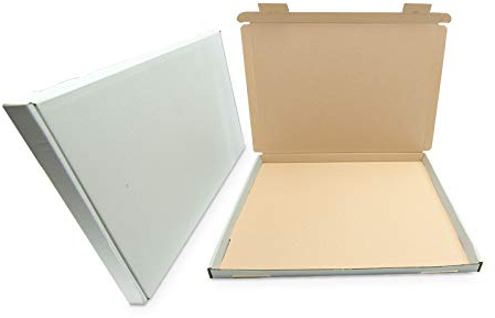 verpacking 50 Großbriefkartons 350x250x20mm Weiß Versand Post Faltschachtel Faltkarton GB-2 Karton Versandkarton für DHL DPD GLS Hermes Warensendung Büchersendung