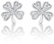 Diamond Treats Boucles d'Oreilles Argent en Trèfle à 4 Feuilles, Jolies Petites Boucles d'Oreilles Femme Argent, Boucles d'Oreilles Originales Porte Chance pour Femme et Fille avec Pierres