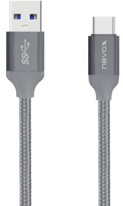 Nevox USB A auf USB C Kabel 2 m, USB 3.0 Schnellladekabel bis 3A, 5 Gbit/s Datenkabel, USB-IF zertifiziert, Nylon geflochten, Aluminiumstecker für Samsung Galaxy, Google Pixel, Xiaomi, Huawei