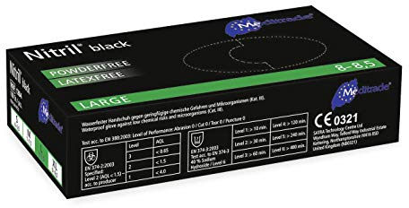 Nitril-Handschuh Meditrade Black (S, Schwarz) 100 Stück (1 Box)