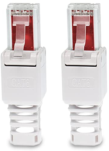 UC-Express 2x Netzwerkstecker werkzeuglos RJ45 CAT6 LAN UTP Kabel Stecker ohne Werkzeug werkzeugfrei CAT5 CAT7 Verlegekabel Patchkabel Netzwerkkabel Toolless Modular Plug Connector Crimpstecker
