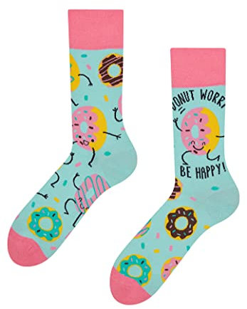Dedoles Chaussettes Unisexe Homme Femme & Enfants beaucoup designs amusants gauche droite différent, couleur: Bleu, motif: Donuts, taille: 39-42