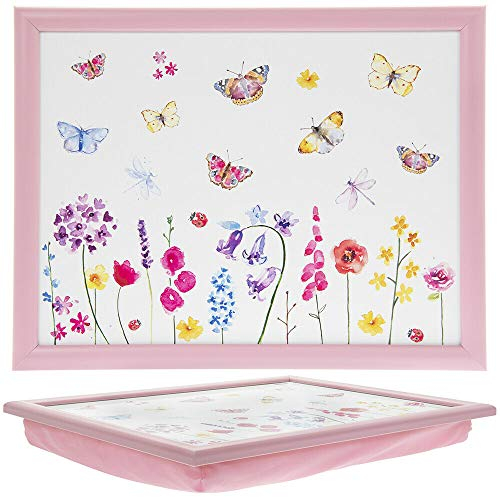 Tamersgifts Cushioned Laptrays Lap Tray TV Dinner Bean Bag Padded Cushion Gift (Butterfly Garden Laptray)