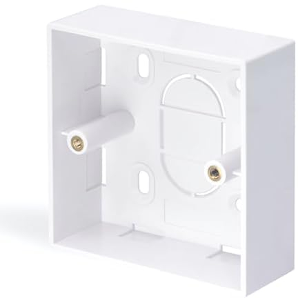 LEENUE Back Box 32mm Deep, Single Gang Ethernet Socket Wall Box, Surface Mounted for Ethernet Network Faceplate White (86mm x 86mm x 32mm)
