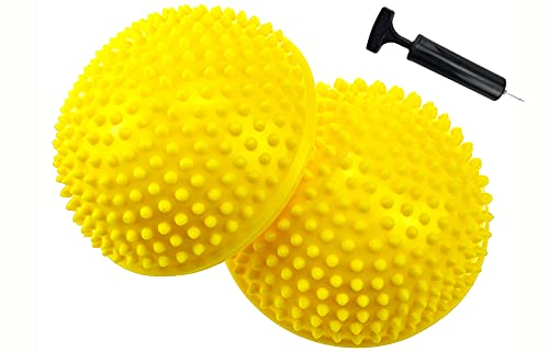 2er-Set Therapie Balance Igel mit Luftpumpe, Balance-Igel Set, Fitness Halbkugel Trittstein Gymnastik Yoga Balance-Kugel für Kinder & Erwachsene, Versch Balanceübungen
