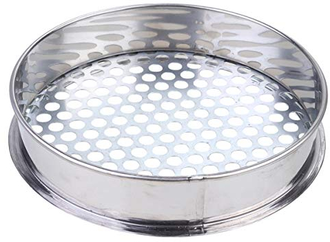 Holibanna Round Hole Sieve for Garden Soil - 20Cm Stainless Steel Sifter Ideal for Grading Soil and Compost Portable and Handy for Dusting