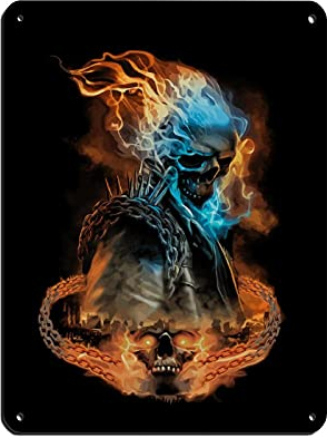 Blechschild, Motiv: Ghost Rider Johnny Blaze Nicolas Cage Movie Classics 20, Vintage, Metall, für Kneipen, Clubs, Cafés, Bars, Zuhause, Wanddekoration, Poster, 30 x 40 cm